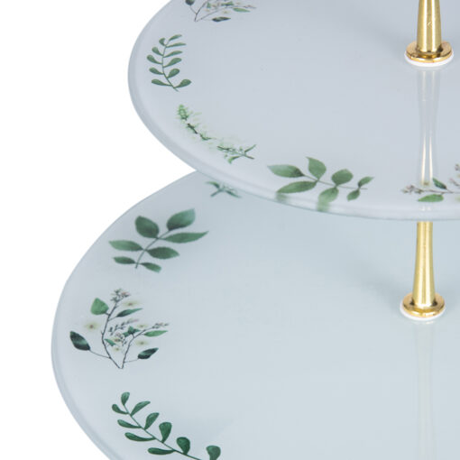 2 Tier Cake Rack with Gold Handle (H23cm) - Image 5