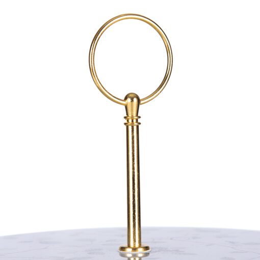 2 Tier Cake Rack with Gold Handle (H23cm) - Image 3