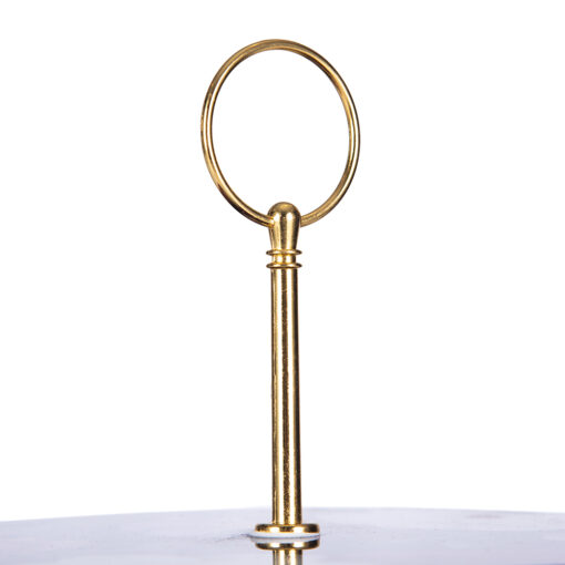 2 Tier Cake Rack with Gold Handle (H23cm) - Image 3