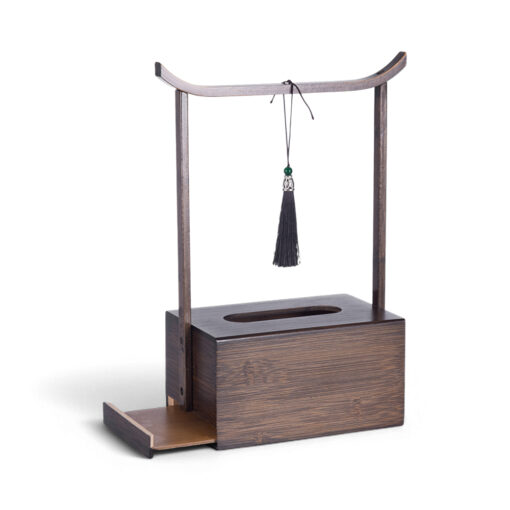 Bamboo Tissue Box with Handle (H33cm) - Image 4