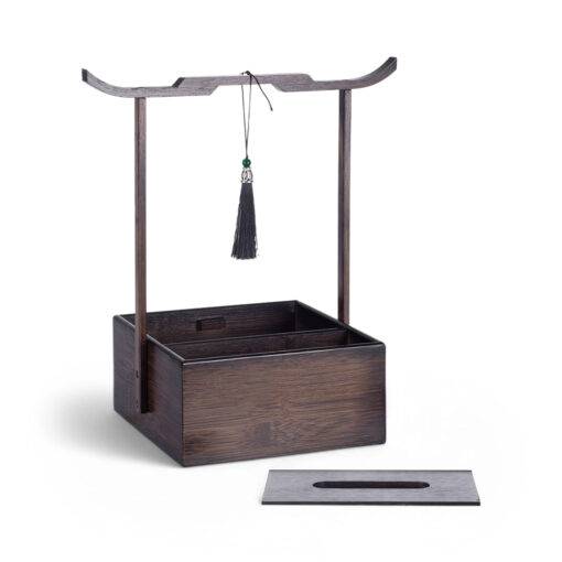 Bamboo Tissue Box with Handle (H34cm) - Image 4