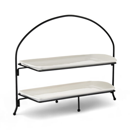2 Tier Serving Platter with Stand (W41cm)