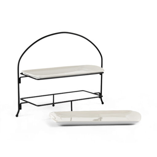 2 Tier Serving Platter with Stand (W41cm) - Image 3