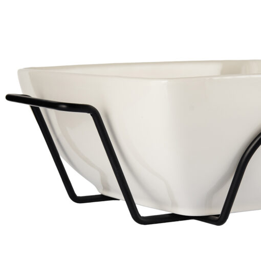 Rectangular Serving Bowl with Stand (W31cm) - Image 9