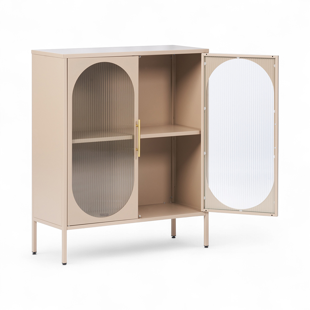 Ricca 2 Glass Doors Cabinet - Image 6