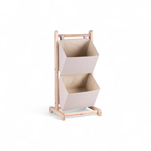 Nikita Wooden Storage Basket Rack (2 Tier)