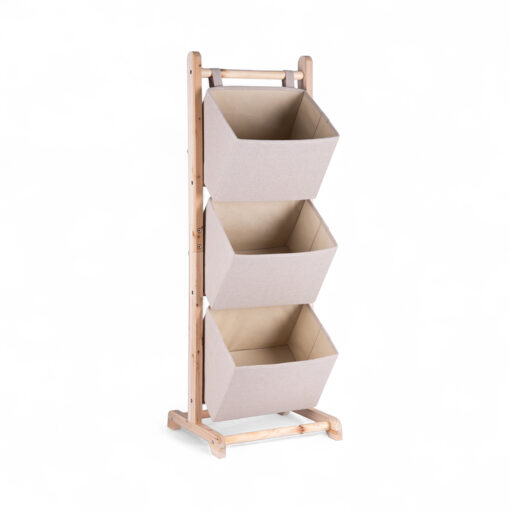 Nikita Wooden Storage Basket Rack (3 Tier)