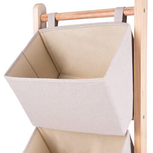 Nikita Wooden Storage Basket Rack (3 Tier) - Image 5