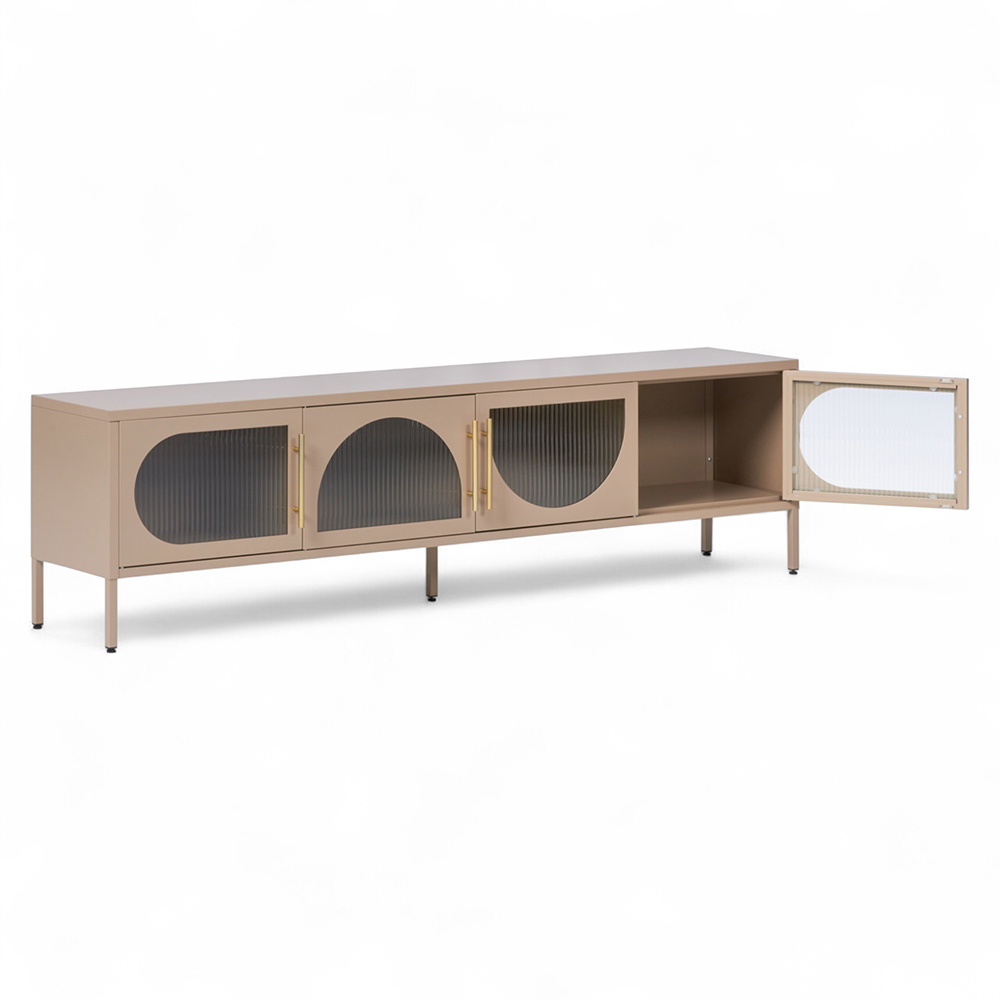 Ricca 4 Glass Doors TV Cabinet - Image 6