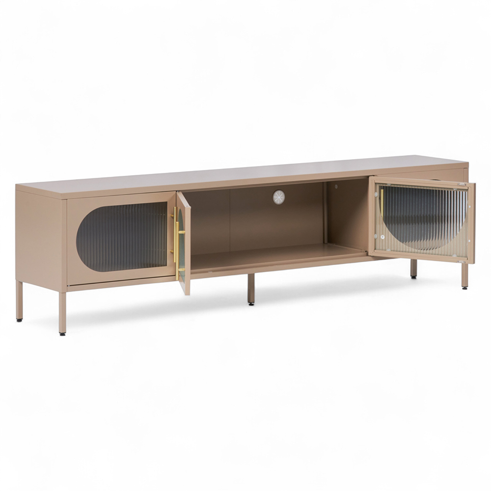 Ricca 4 Glass Doors TV Cabinet - Image 7