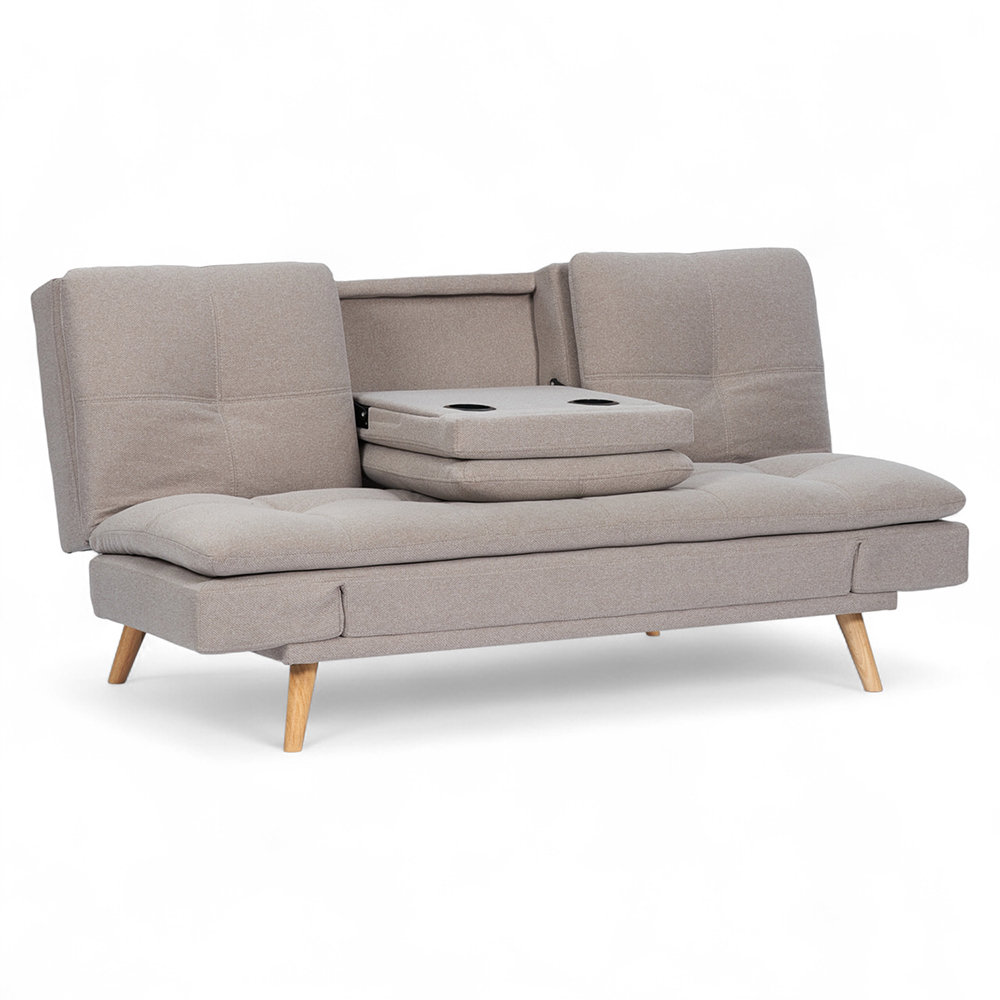 Hugh 3 Seater Sofa Bed with Cup Holder - Image 6
