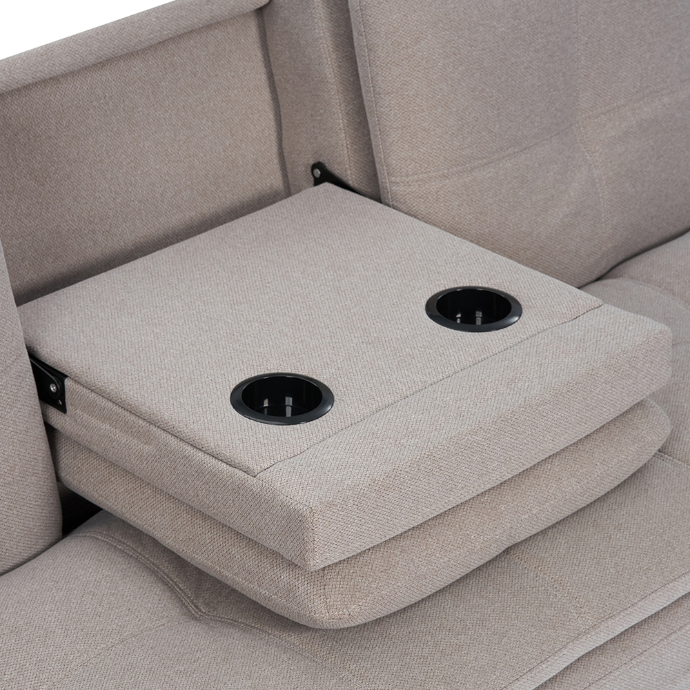 Hugh 3 Seater Sofa Bed with Cup Holder - Image 17