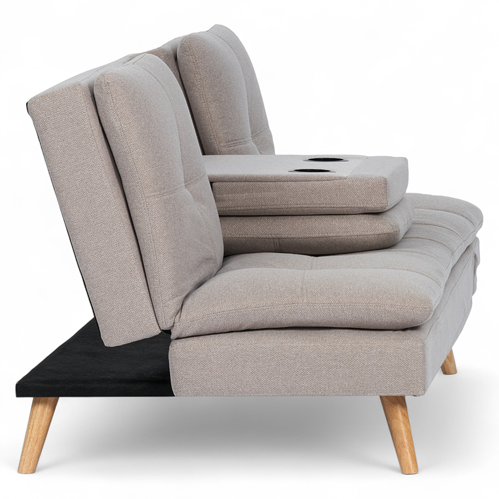 Hugh 3 Seater Sofa Bed with Cup Holder - Image 11