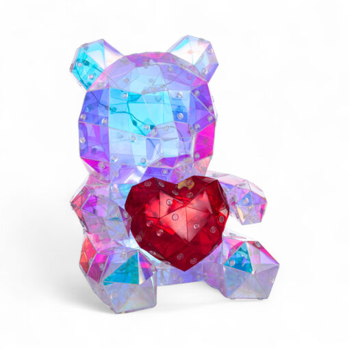 Bear Holding Heart with RGB Light (H25cm)