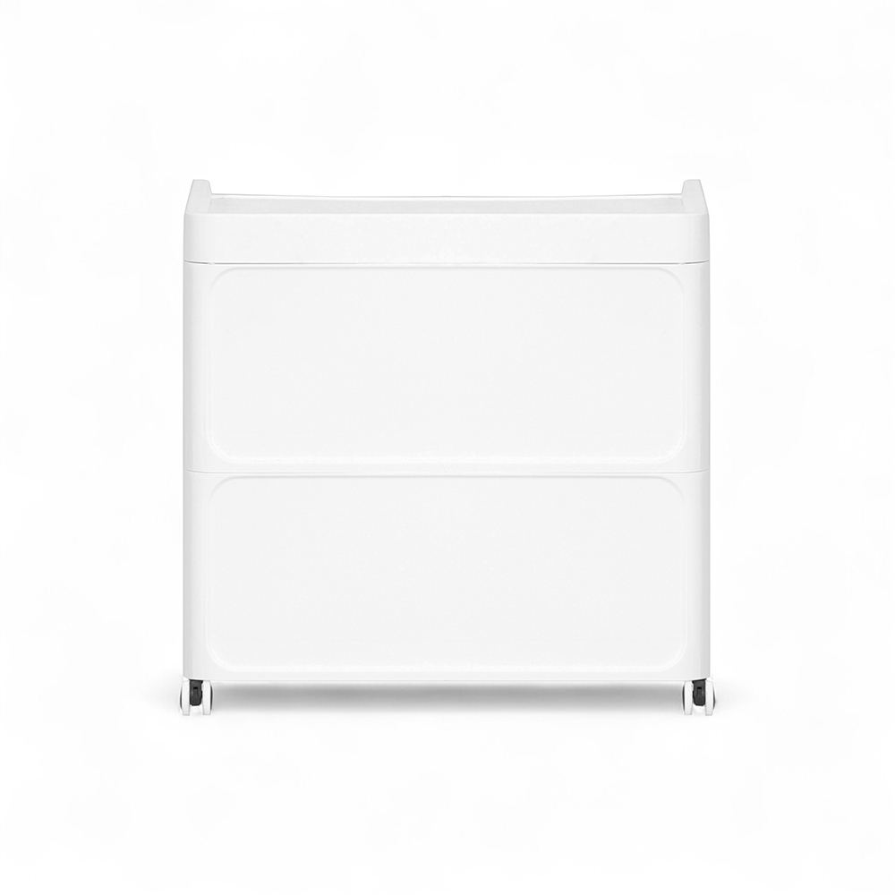 Diaz Bedside Table with Wheels (2 Drawers) - Image 5