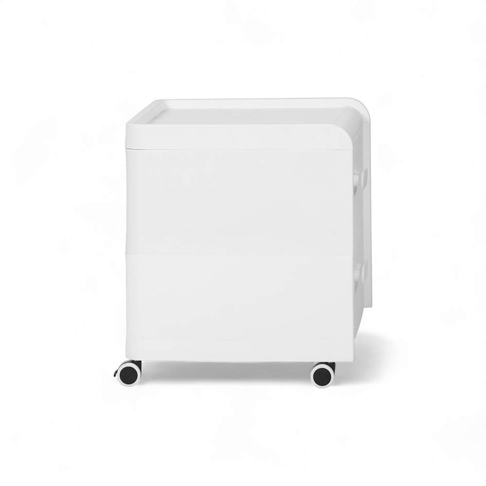 Diaz Bedside Table with Wheels (2 Drawers) - Image 4