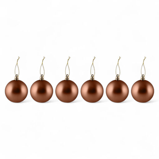 6 Pcs Matte Christmas Hanging Balls (8cm)
